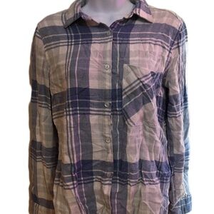 Plaid Button-Up Shirt